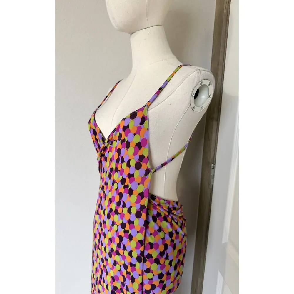 Etro Milano OS Multiway Wrap Cover Up Dress Multicolor Polka dot Made In Italy